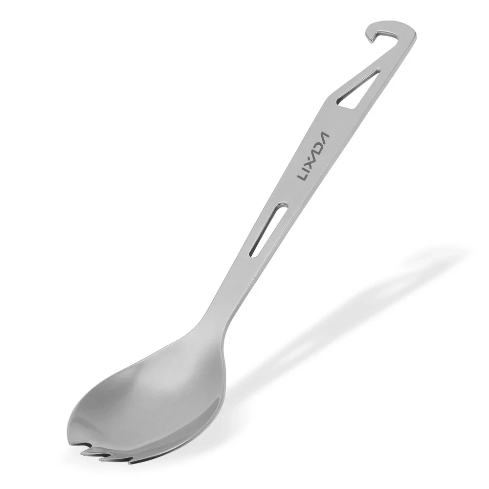 

Lixada Stainless Steel Spork with Bottle Opener Lightweight Outdoor Dinner Spork Flatware for Travel Camping