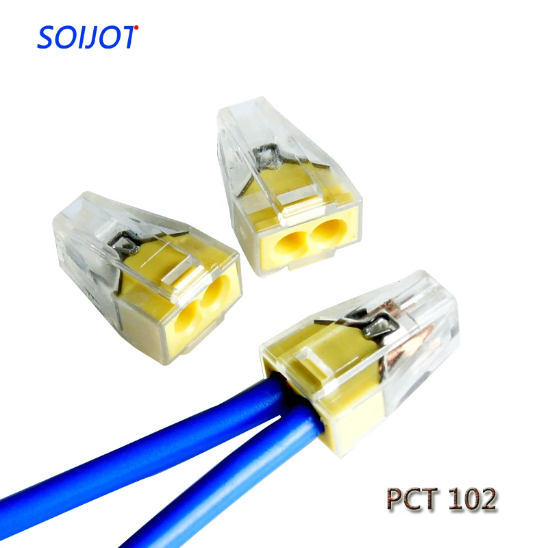 

100pcs PCT-102(WAGO 773-102) Push wire connector 2 pin conductor terminal block cable connector