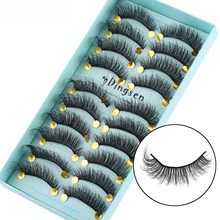10 пар, искусственные норковые накладные ресницы, пушистые, без грубости, ресницы ручной работы, длинные ресницы для наращивания, натуральные инструменты для макияжа