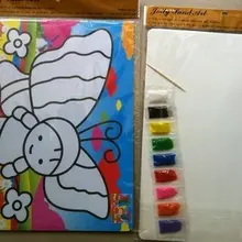 Промо-акция! 600 шт/партия, смешанные дегизны DIY раскраска на основе песчаной живописи наборы для детских обучающих игрушек оптом