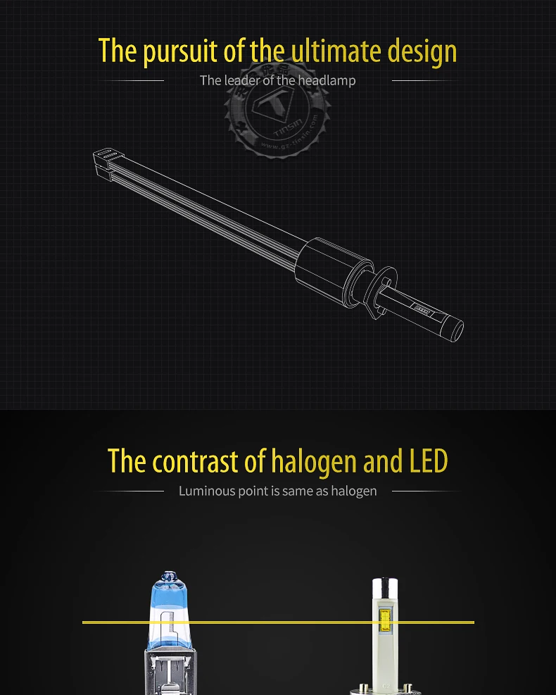 TINSIN светильник ING h1 светодиодные фары 6000K 3000K 4300K светильник для автомобилей 40w 4800lm