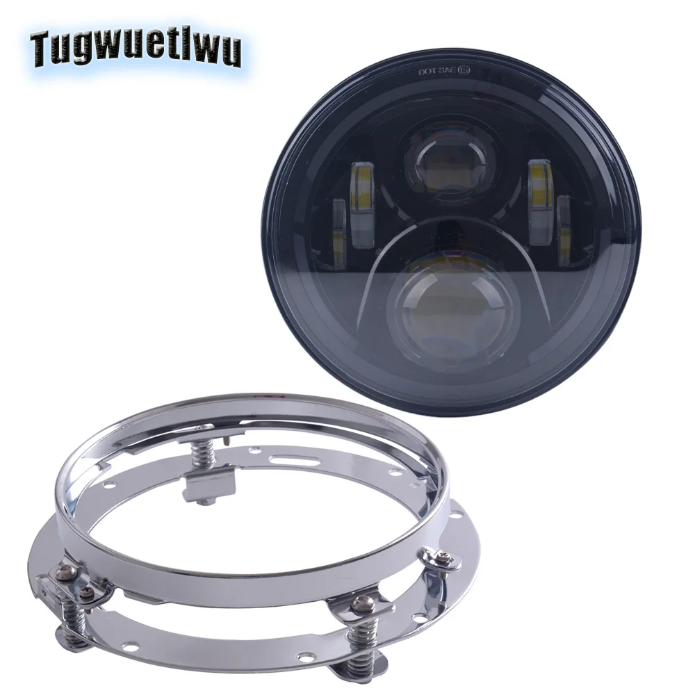 motorcycle 7'' Round LED Headlight 7inch led headlight for harley ring
