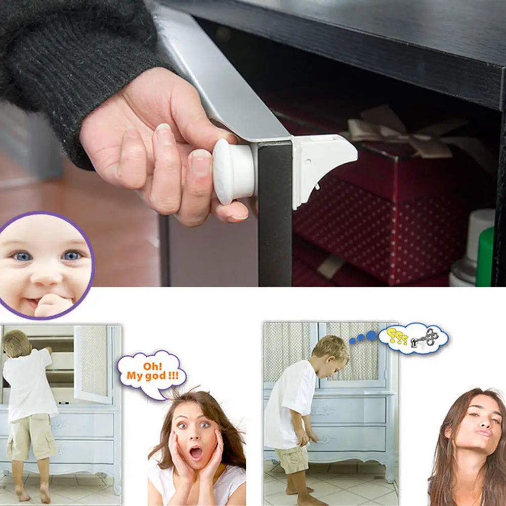 

Magnetic Children Safety Lock Baby Security Cabinet Drawer Door Lock Kids Wardrobe Invisible Child Safety Locks Protection