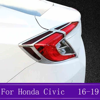 

4Pcs ABS Chrome Rear Light Lamp Cover Trim Tail Light Cover Frame Protector Sticker Car Styling For Honda Civic 10th 2016-2019
