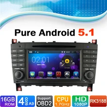 Pure Android 5.1 Autoradio Auto Radio Car DVD Player GPS Navigation System for Mercedes-Benz CLK Class W209, For Mercedes W203
