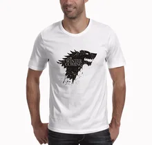 

SexeMara 2018 game of thrones print men tshirt casual cotton winter is coming mens t shirts cool men T-shirt MT002