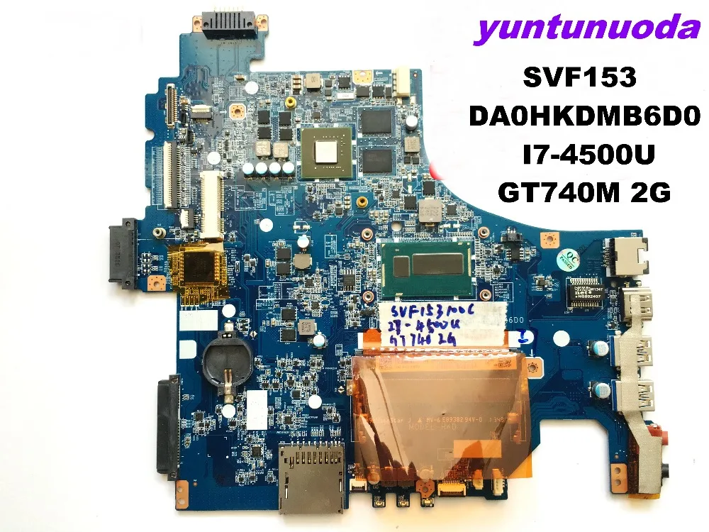 Оригинальный Для SVF153 материнской SVF153 DA0HKDMB6D0 I7-4500U GT740M 2 г испытанное хорошее Бесплатная доставка