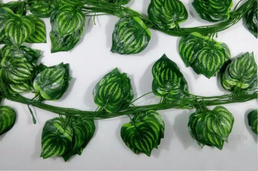 

Проводная гирлянда с листом арбуза, 12 шт., 7,8 фута, плющ из шелка, искусственной лозы, зелени для украшения свадьбы, дома, офиса