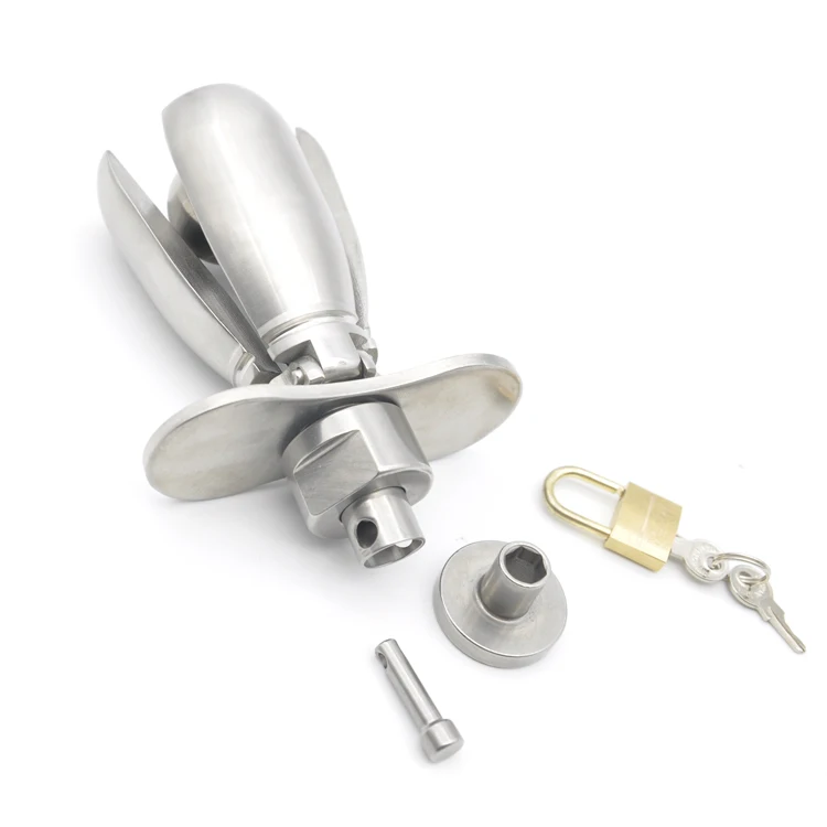 The Stainless Steel Deluxe Stretching Lock Chastity Device