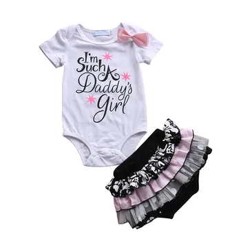 

Cute Newborn Infant Baby Girl Clothes Cotton White Tops Lace Romper Ruffles Shorts Birthday Party Toddler Baby Girl Clothing Set