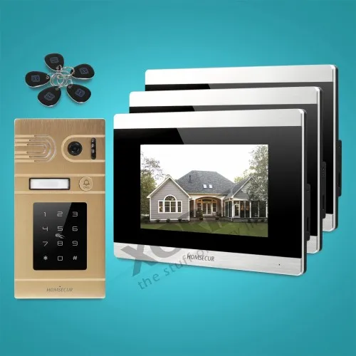 

HOMSECUR 7" Wired Hands-free Video&Audio Home Intercom+RFID Access for Apartment BC071-G+BM715-S
