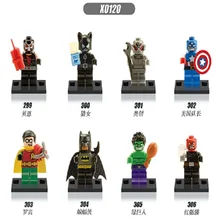 50 шт. X0120 Супер Герои Бейн Женщина-кошка красный череп Капитан Америка Робин блоки "бетмен" экшн строительные блоки игрушки для детей