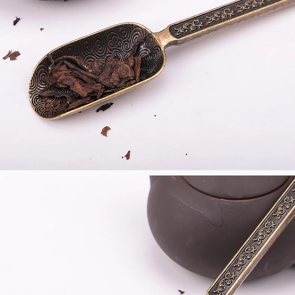 Chinese Tea Spoons Copper Tea Scoop Tea Leaves Chooser Holder High Quality Chinese Kongfu Kitchen Accessories Tools Teawear (2)