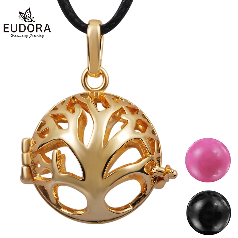 

Eudora Pregnancy Baby Necklace Gold Color Family Tree Locket Pendant For 18mm Harmony Bola Ball Pregnancy women Gift H125