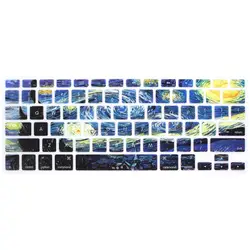 Модная силиконовая клавиатура кожного покрова для MacBook Air 13, MacBook Pro, MacBook Pro 13/15/17 Pro Звездная ночь/волна/леопардовой расцветки