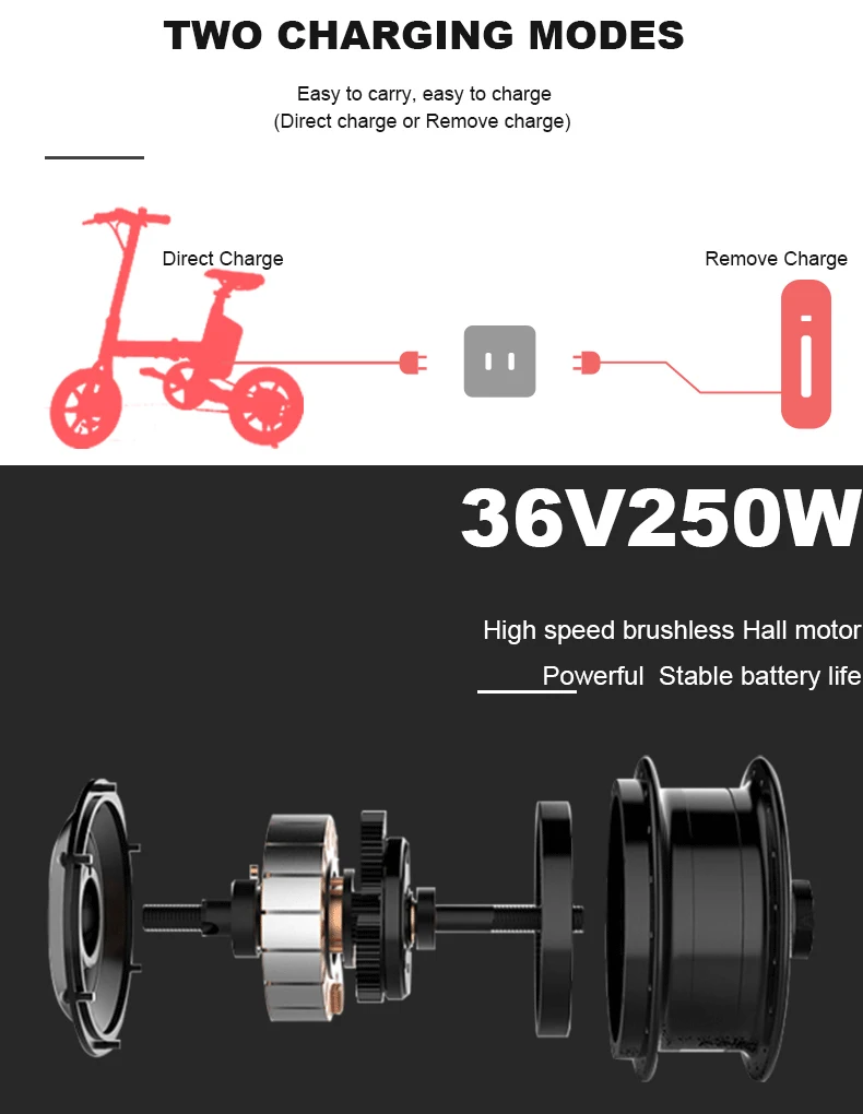 Flash Deal 14inch Electric Bicycle Mini E-bike 36v7.8ah Lithium Battery 250w Rear Wheel Motor Fitrider Ultralight Folding Electric Bike 15