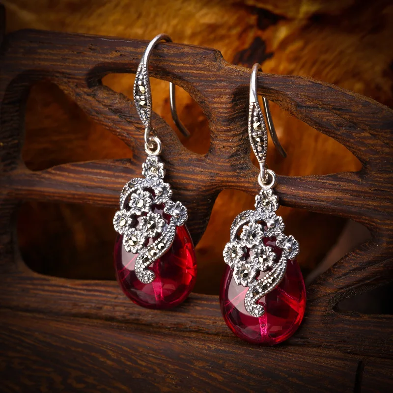 Free shipping Lapis lazuli Thai silver Drop earrings 100% pure 925 Sterling Silver earring for women natural stone Jewelry Free shipping Lapis lazuli Thai silver Drop earrings 100% pure 925 Sterling Silver earring for women natural stone Jewelry
