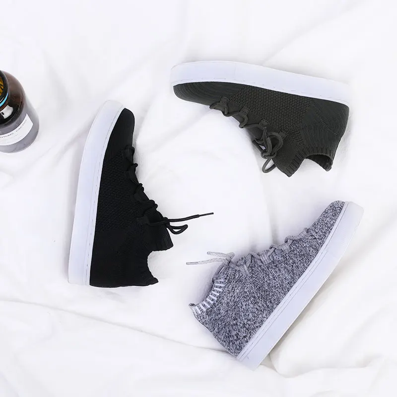 

2019 spring new elastic high to help socks shoes women's breathable casual shoes couple casual tide shoes large size