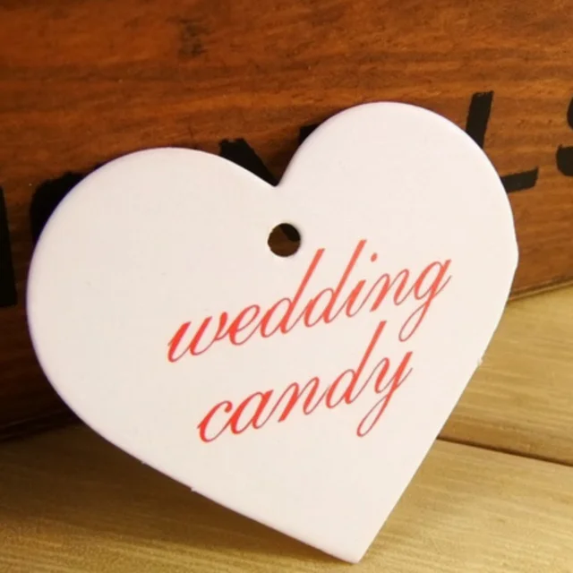 100 X White Heart Wedding Candy Paper Mark Tags Hang Label 100 X White Heart Wedding Candy Paper Mark Tags Hang Label Favors