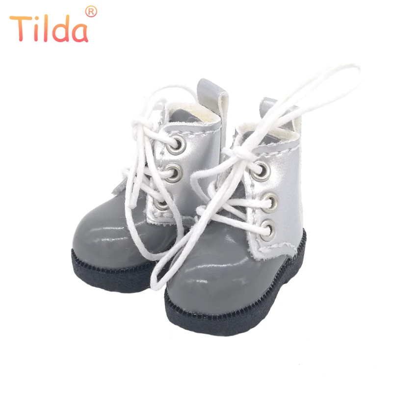 Куклы ботинки Tilda для кукол Blyth Размер 3 2 см 1/8 дюйма кожаные туфли в горошек BJD
