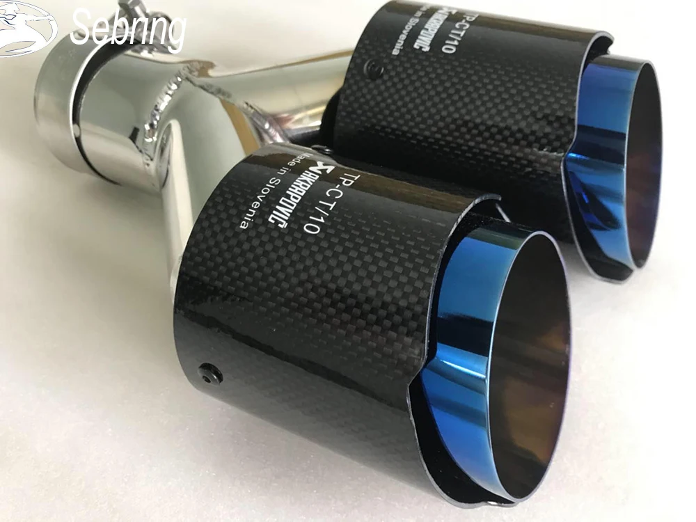 1 шт. Автомобильная модификация AKRAPOVIC Универсальный двойной синий автомобильный глушитель выхлопной трубы наконечник для BMW 3 серии