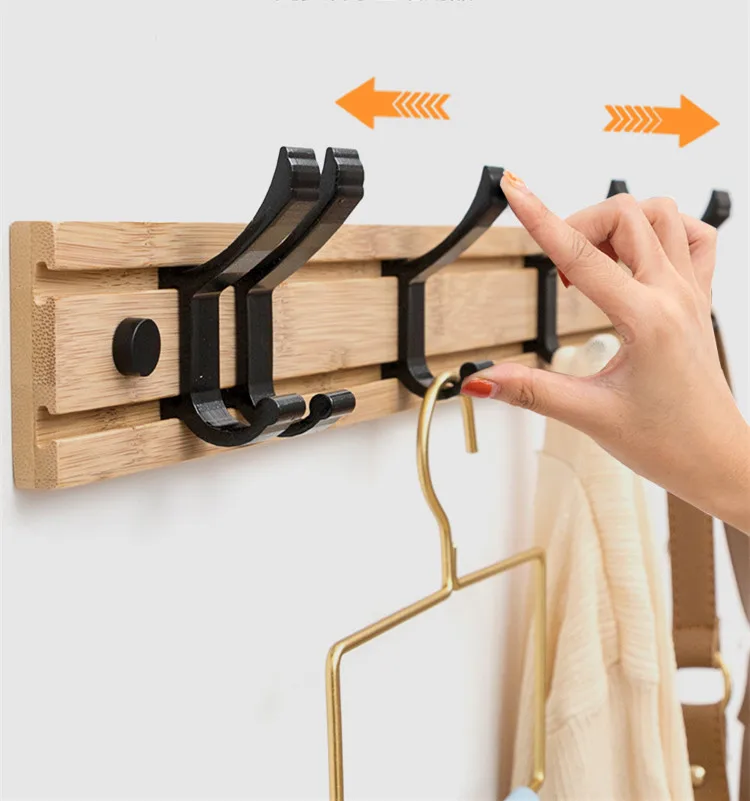 Creative Wood Hanging Clothes Rack Wall Hanging Clothes Hook Wall Bedroom Door Back Clothes Hook