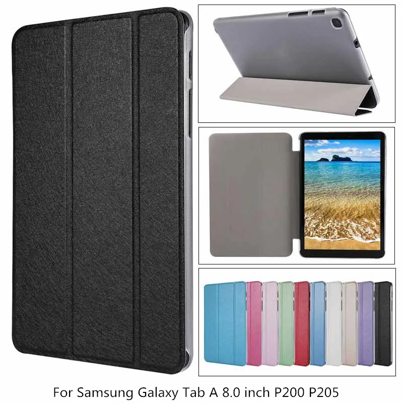 Ультратонкий ПУ+ Прозрачный чехол для samsung Galaxy Tab A 8,0, P200, P205, откидная подставка, чехол для samsung TAB A 8,0,+ пленка