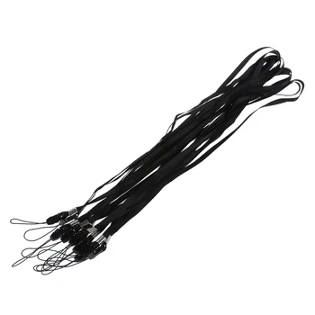

10x Black Lanyard Neck Strap for ID Pass Card Tags Phones Camera MP3 Holder