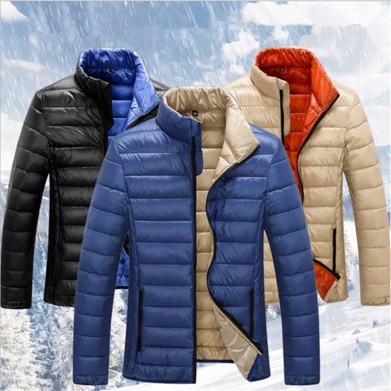 Мужской осенью и зимой пальто легкий Duck Solid стеганые куртки Для мужчин OvercoatsCasual Сверхлегкий утка модные куртки