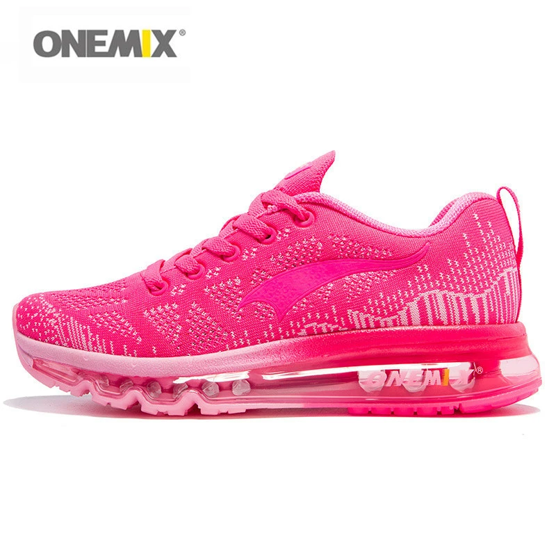 Onemix loopschoenen vrouwen sport sneakers voor vrouw athletic trainers oefening runner dame roze zapatillas deportivas roze kleur