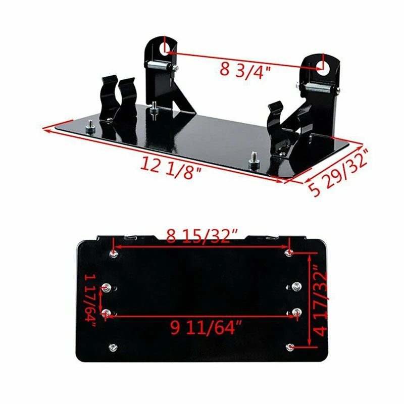 

1x Flip-Up License Plate Bracket Holder For Winch Mounted Roller Replacement