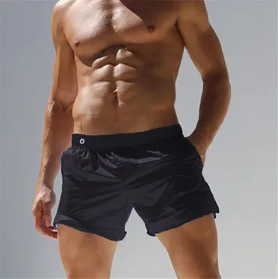 Мужские летние шорты, мужские быстросохнущие дышащие пляжные удобные прозрачные спортивные шорты для серфинга, пробежки zwembroek heren - Цвет: Black
