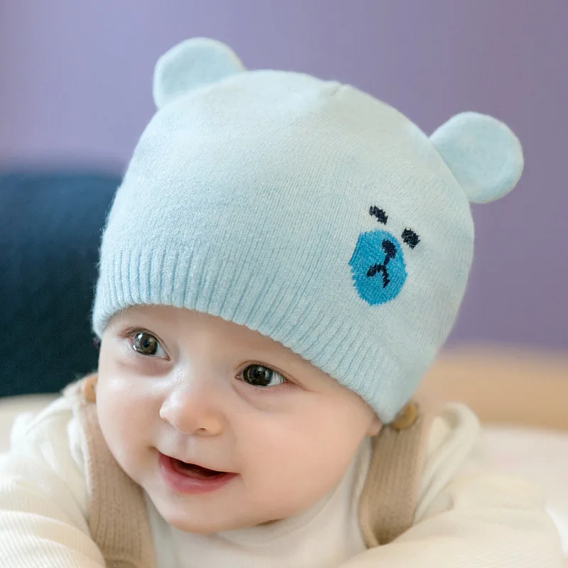 Fashion Styles Baby Boys Hat Knit Soft Baby Bonnet Cute Deer Warm Winter Hats Beanie Cap Baby Boys Girls Newborn Photography Hat (2)