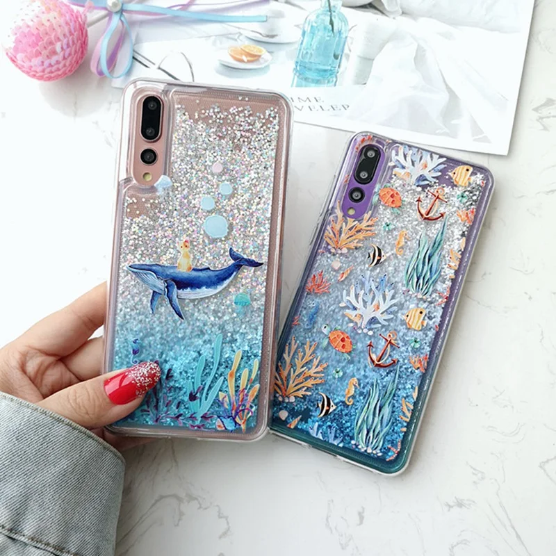Блестящий Жидкий чехол с сыпучим песком для Huawei P20 pro lite P10 Honor8X 7X 10 9 V10 7C Y9 Y7 2018 P Smart