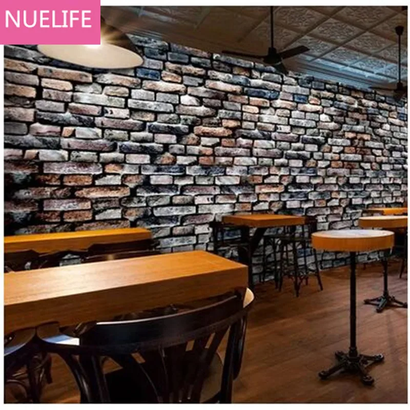 

0.53x10m 3d tiles wall wallpaper restaurant bar ktv cafe milk tea shop large mural retro clothing store wallpaper N2