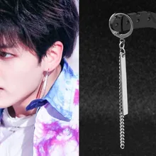 1 шт. KPOP DNA Корейская V Jimin цепь из нержавеющей стали серьги-гвоздики с длинной кисточкой для мужчин женщин Bangtan мальчиков корейские ювелирные изделия