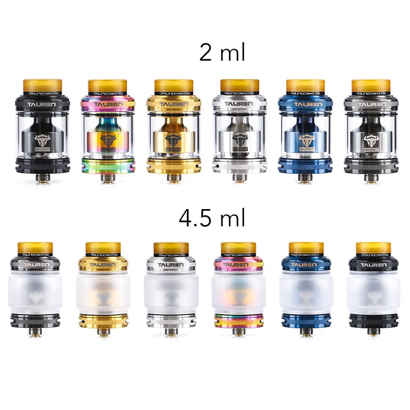 Goedkoop Originele Vape RTA THC Tauren Rta Verstuiver 2 ml 4.5 ml Capaciteit MTL rta tank met 810 PEI Opruwen single Dual Vape Coil Verstuiver