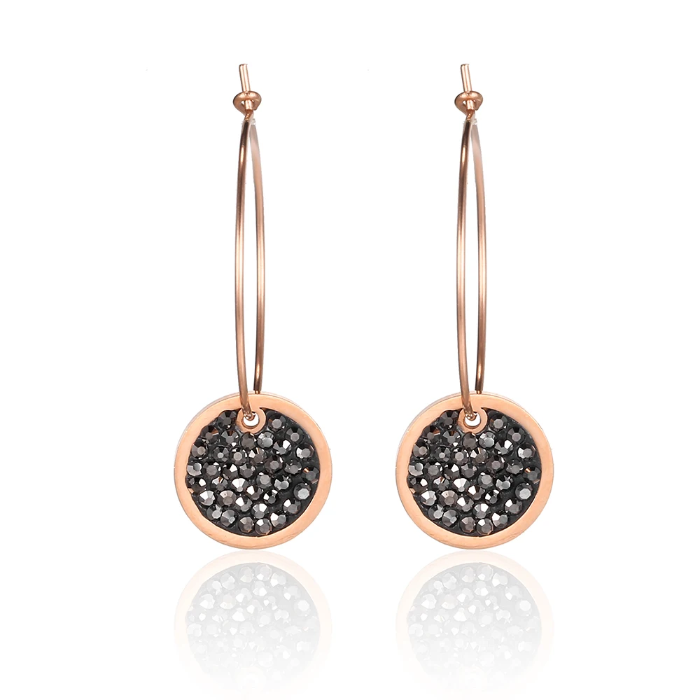 

OUFEI Stainless Steel Jewelry Woman Vogue 2019 Rose Gold Charm Hoop Earrings For Women Jewelry Accessories Bohemian