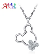fashion austrian rhinestone Girl Cute Women Wedding Child Crystal Jewelrys Mickey party popular Christmas gift Pendants Necklace