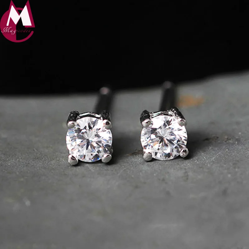 

925 Sterling Silver Earrings For Women Geometric Zircom Stud Earrings With Stone Crystal CZ Fine Jewelry Accessories Gift YE50