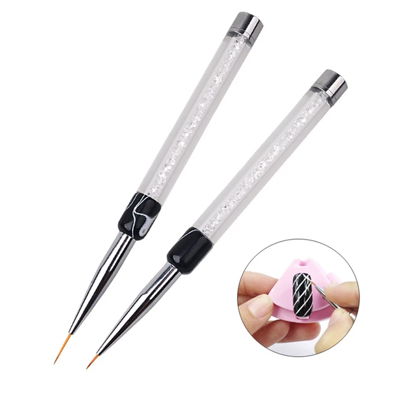 

Nail Art Brush 7mm 14mm Crystal Rhinestone Acrylic Brushes UV Gel Polish Painting Drawing Line Pen Liner Tips Tools DIY Manicure