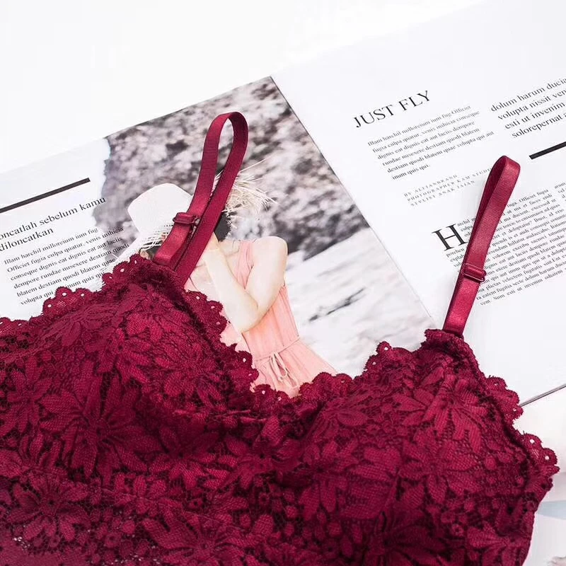 1PCS Sexy Tank Top Women Vest Lace Floral Harness Hollow Camisole Bra Blouses Crop Top Feminino Adjust Strap Tanktop (15)