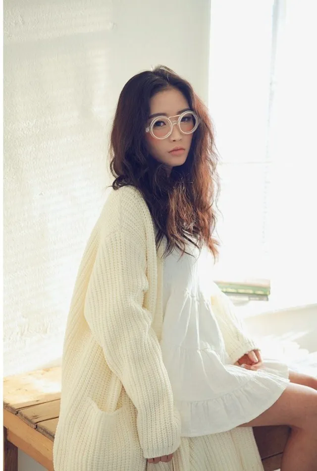 Корейский весенний и осенний длинный абзац для беременных женщин свитер карман большой свободный кардиган вязаный однотонный жакет для беременных