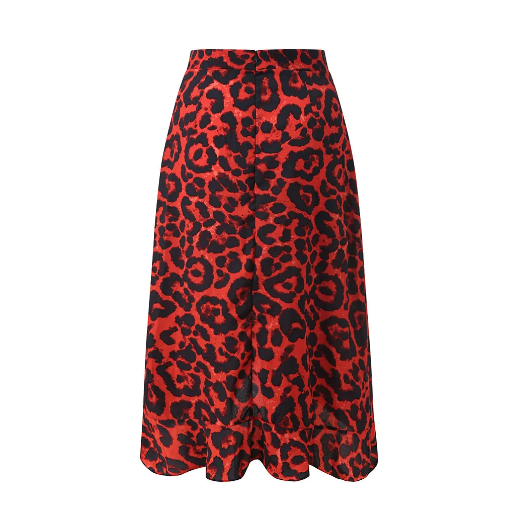 Womail юбка Для женщин летний Леопардовый Винтаж длинные Для женщин Повседневное Высокая Талия модная плиссированная юбка новый 2019 dropship M27