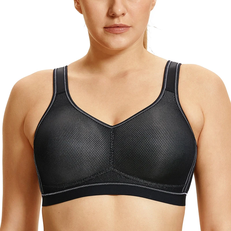

Plus Size Women's High Impact Support Wirefree Anti-sweat Running Sports Bra 36 38 40 42 44 B C D DD E F G