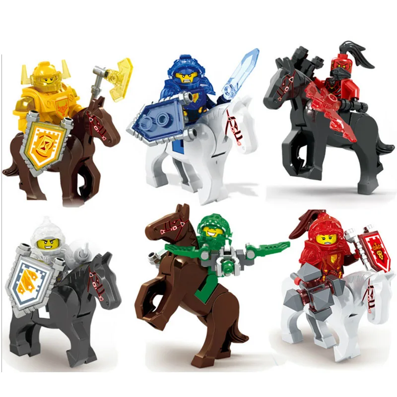 

6pcs/lot Nexus Knights Future Knight Castle Warrior 2016 New Building Block Minifigures Bricks Kid Toy Gift