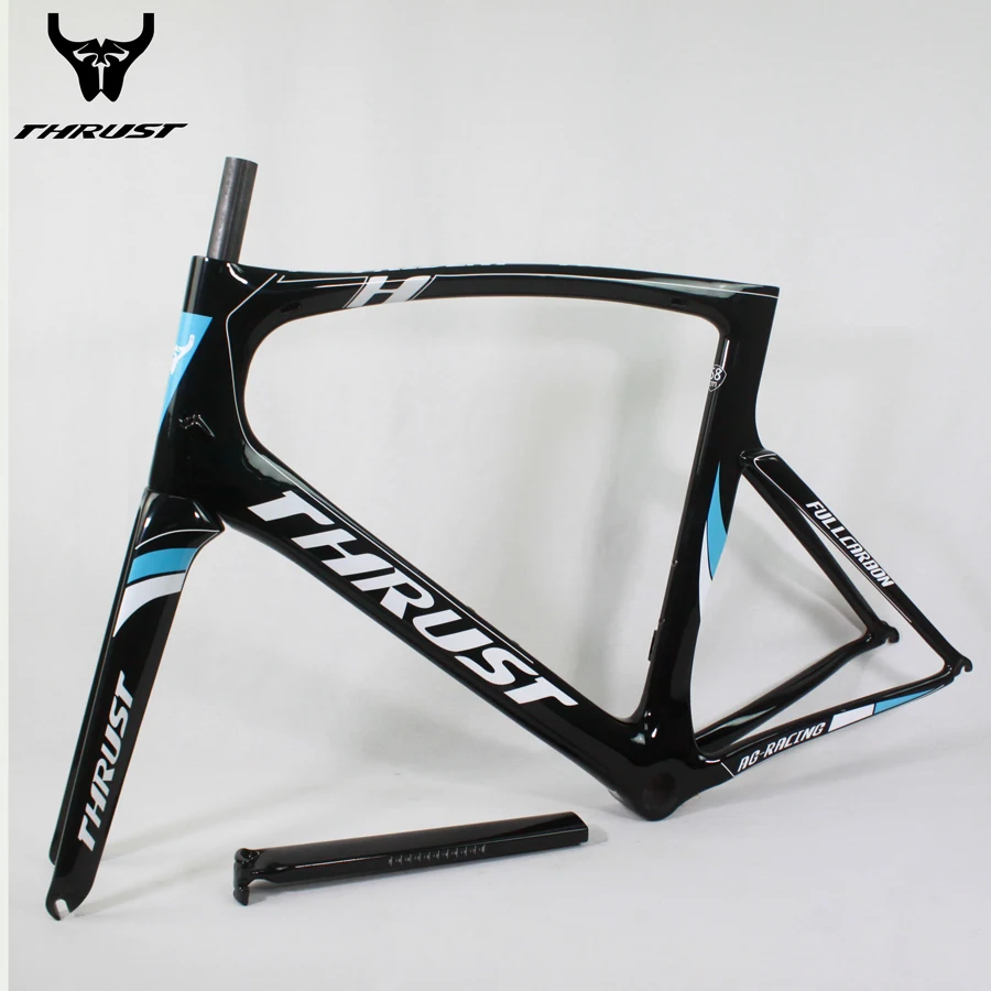 THRUST Road Bike Carbon Road Frame 46cm 49cm 52cm 54cm 56cm 58cm Carbon Frame Blue color Glossy