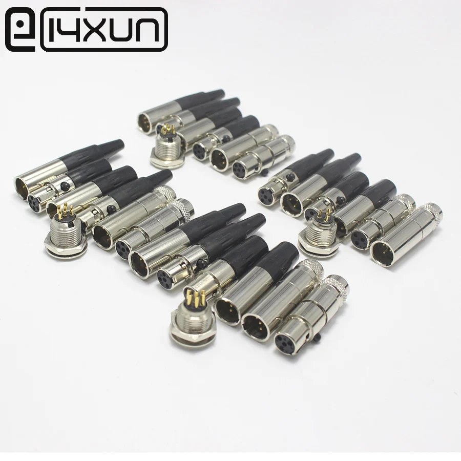 12 шт. мини XLR 3 4 5 6 Pin штекер/гнездо для самостоятельного адаптера кабеля микрофона