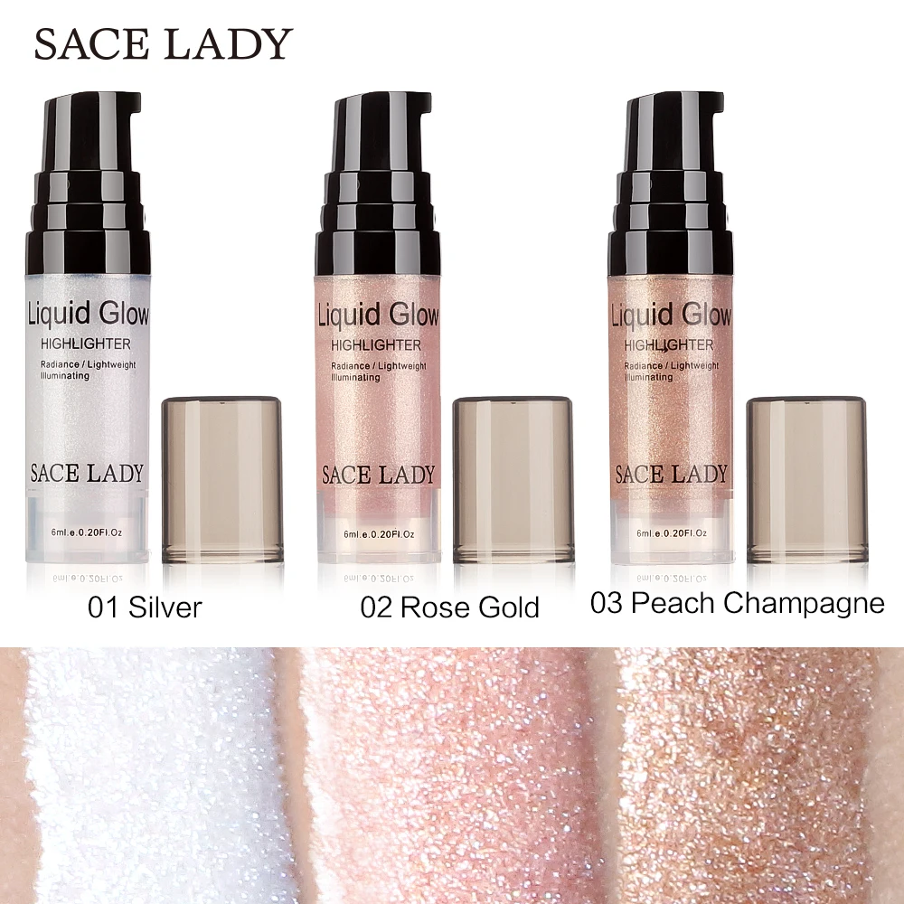 

SACE LADY Face Highlighter Cream Liquid Illuminator Makeup Shimmer Glow Kit Make Up Facial Brighten Shine Brand Cosmetic