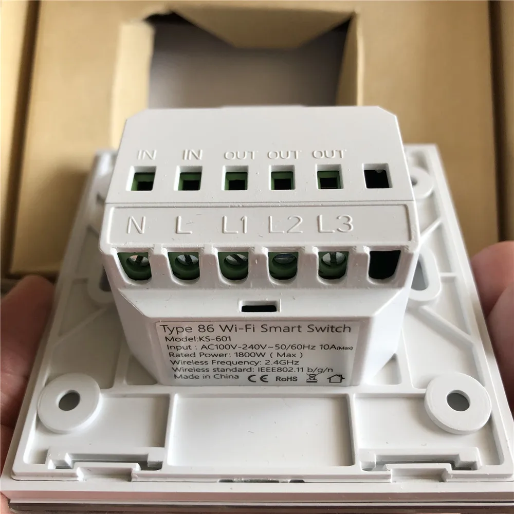 Rillpac KS-601 EUR 86 стиль Wifi умный настенный выключатель света беспроводной закаленное стекло сенсорный, работа с Alexa, Google Home, ITFFF